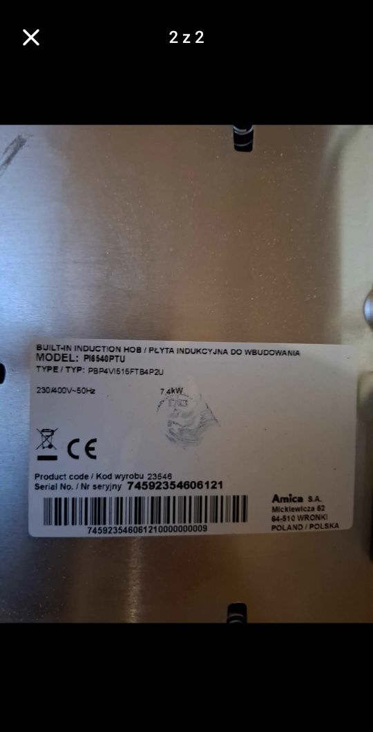 Płyta indukcyjna Amica