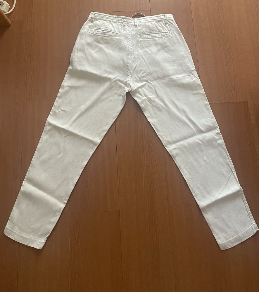 Calças de linho Zara bege