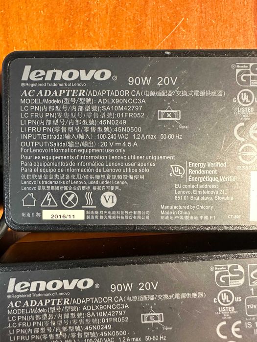 Блок живлення для ноутбука Lenovo (20V 90W) прямокутний штекер, Z710