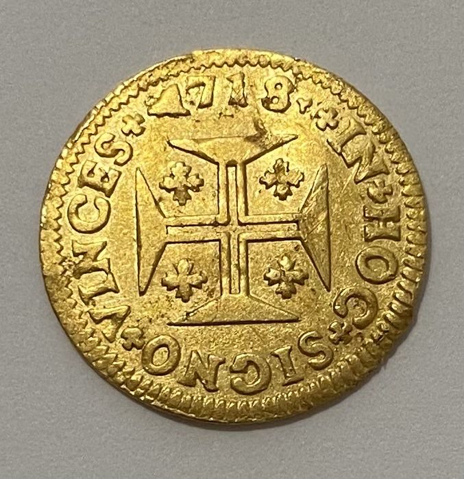 Moeda de ouro D.JOÃO V QUARTINHO 1718