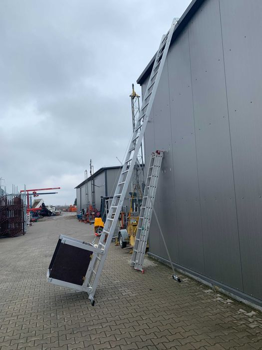 Drabina Winda Dekarska wyciąg aluminiowy 12m z załamaniem Fotowoltaika
