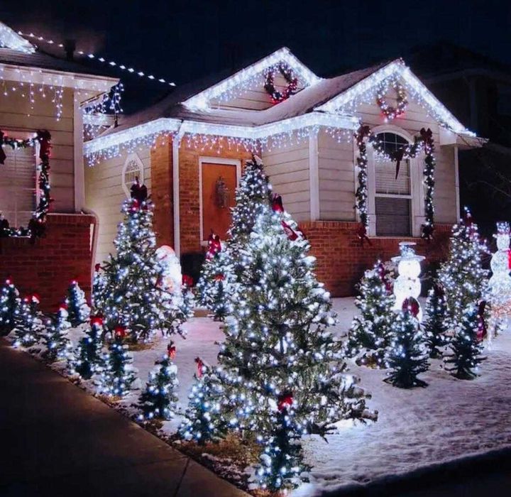 LAMPKI Choinkowe 2000 LED Białe zimne + flash biały zimny 100m