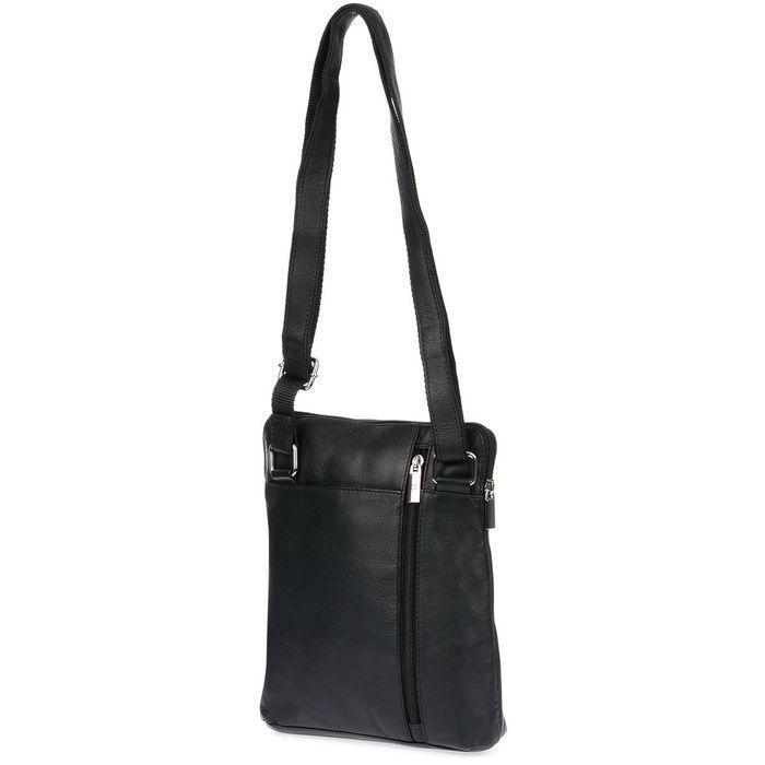 Torba męska skórzana Albatros Czarna pionowa raportówka praktyczna