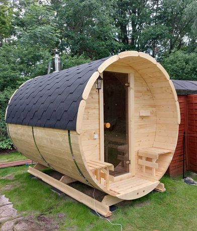 Sauna Beczka 300cm Garden Barrel Sauna Ogrodowa z Piecem - Producent !