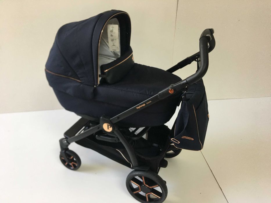 Wózek Peg Perego Book głęboko spacerowy z torbą kolor Blue Shine