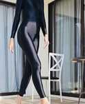 Czarny catsuit overal kombinezon z lycra ala latex