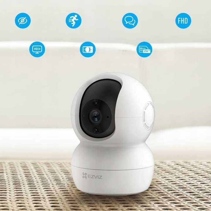 Kamera Domowa z Głośnikiem WiFi Obrotowa Wewnętrzna na Karte SD 1080p
