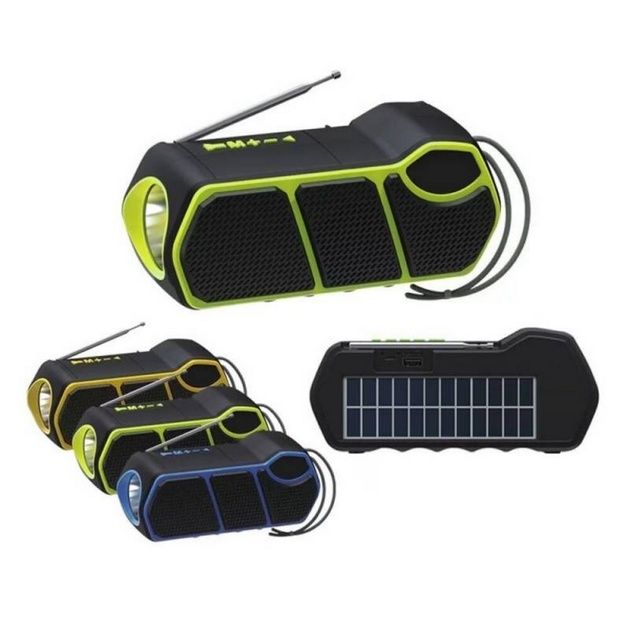 Блютуз колонка.Повербанк.Радио.Фонарь.Солнечная батарея.