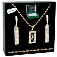 Elegancki Złoty Komplet Biżuterii 18k 45cm Prezent Dla Kobiety Mamy Żo