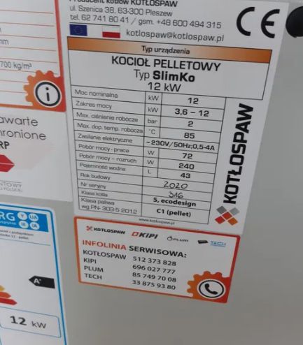 Kocioł z montażem Kotłospaw Slimko 12kW na Pellet Ciepłe Mieszkanie