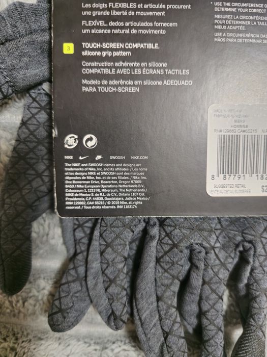 Чоловічі перчатки Nike Men's Heathered Grey Sphere Running