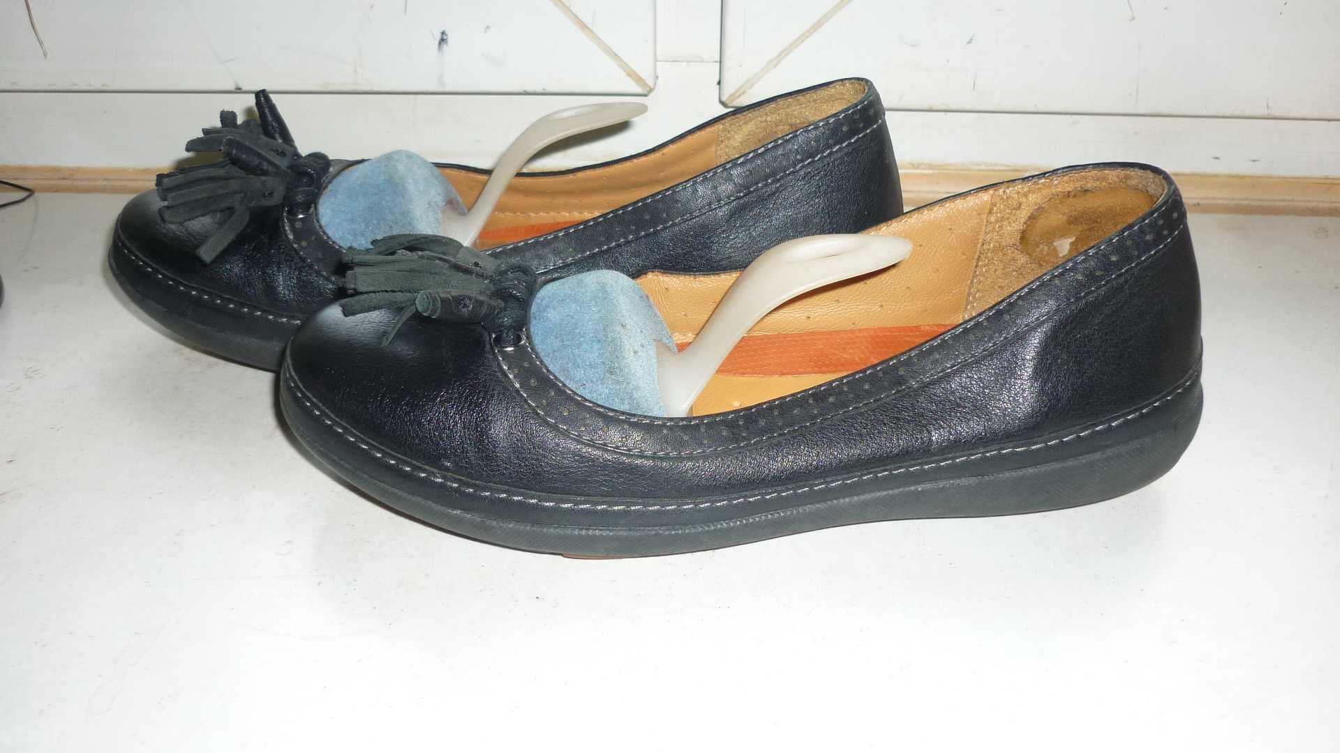 Clarks structured- skórzane baleriny  r; 37