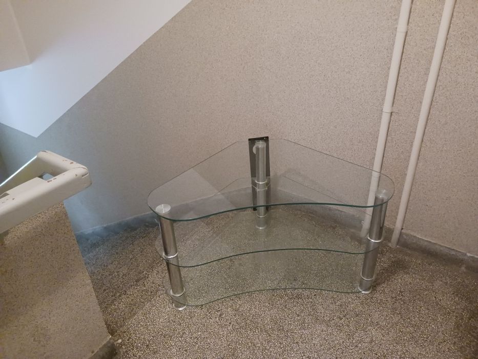 Stolik rtv szklany narożny