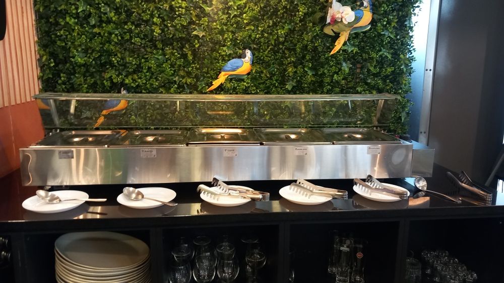 Vitrine quente banho-maria buffet de alimentos