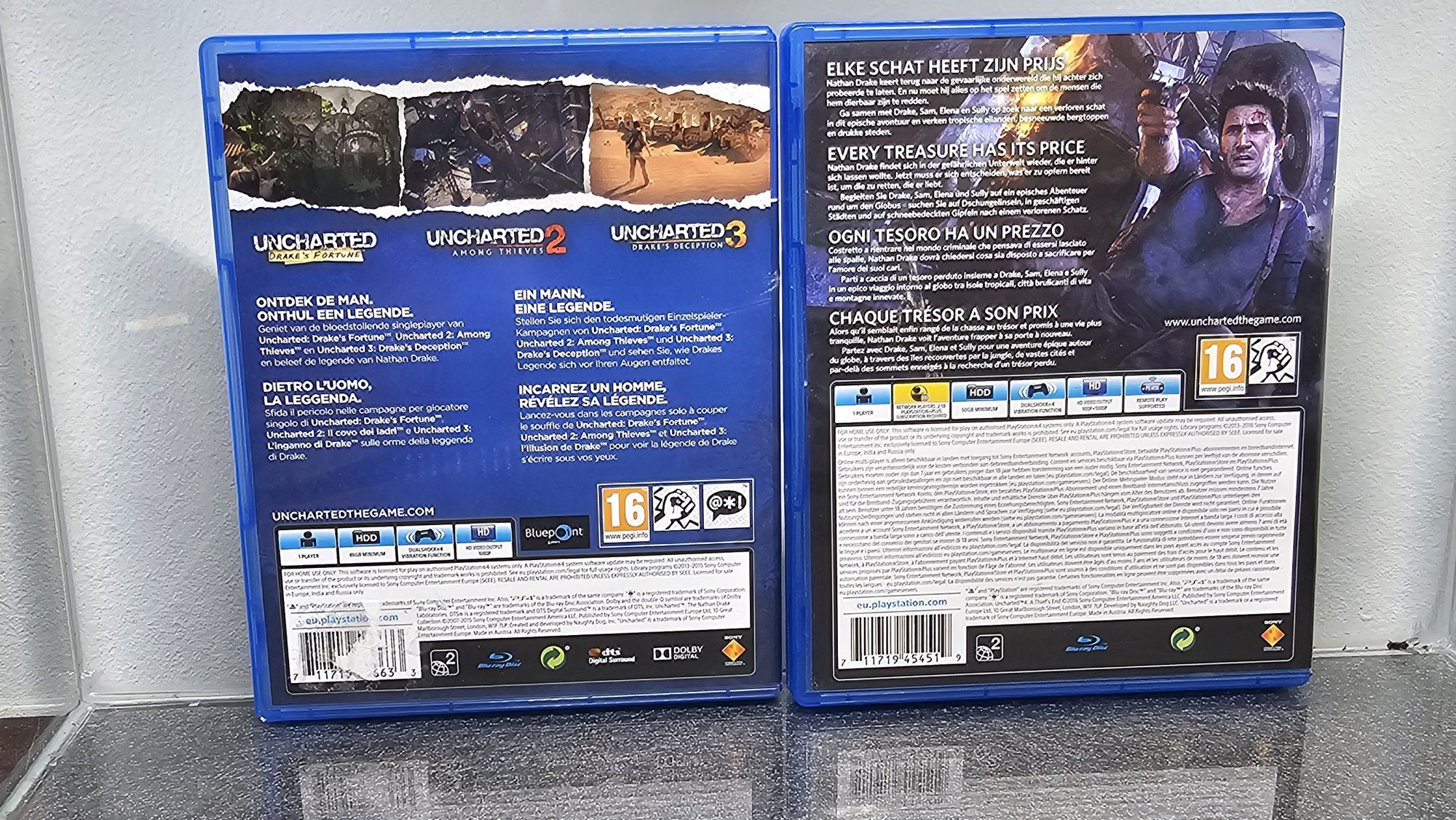 Pack 4X jogos Uncharted 1 2 3 4 Remastered Thief's End Collection