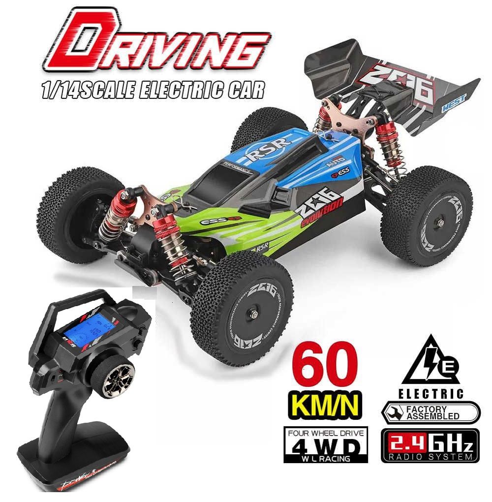 Carro RC Buggy Wltoys 144001 XKS 4X4 1:14 60Kmh Li-po LCD display