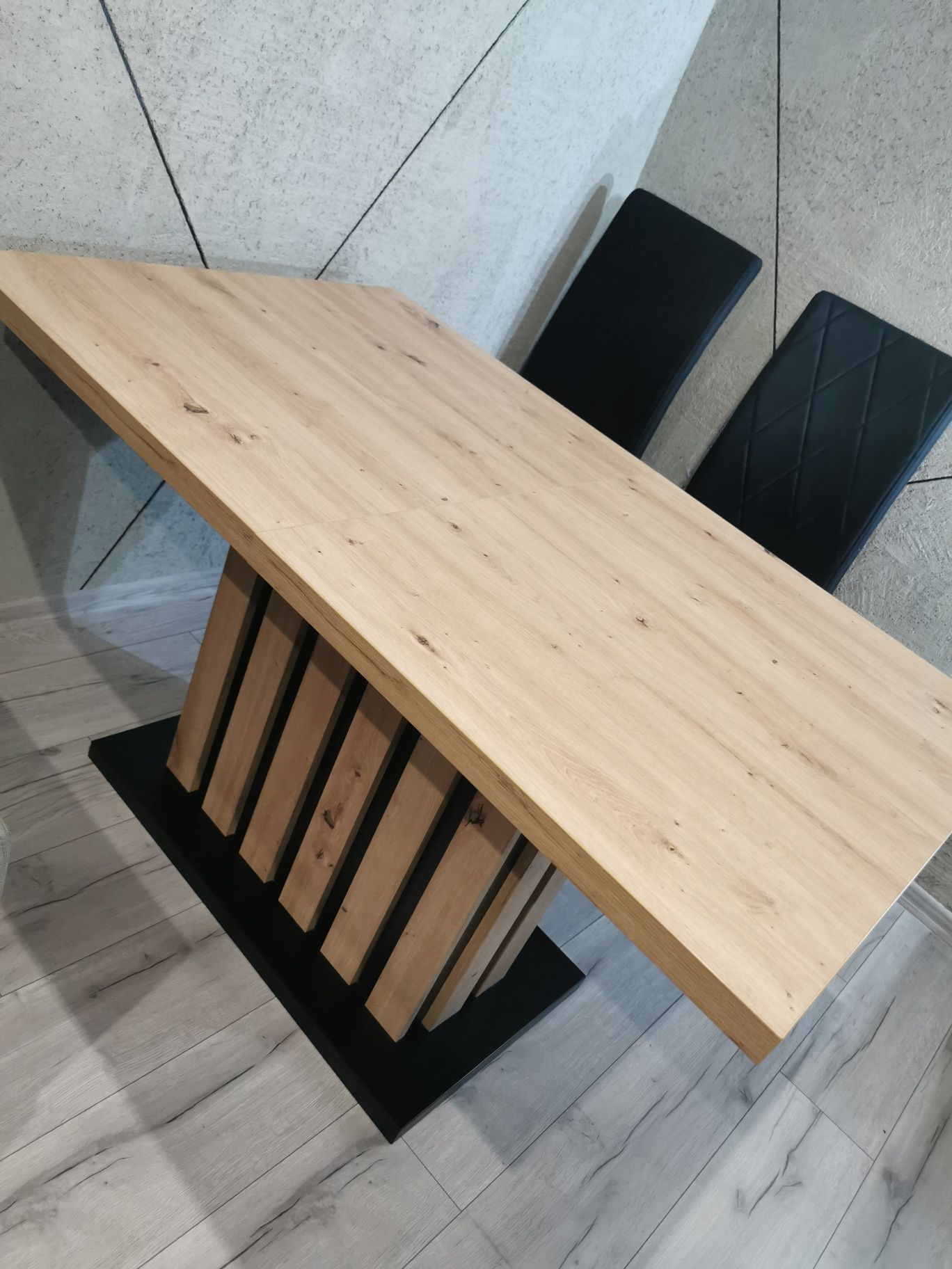 Stół rozkładany 130-180x80 Lamello - dąb artisan / czarny