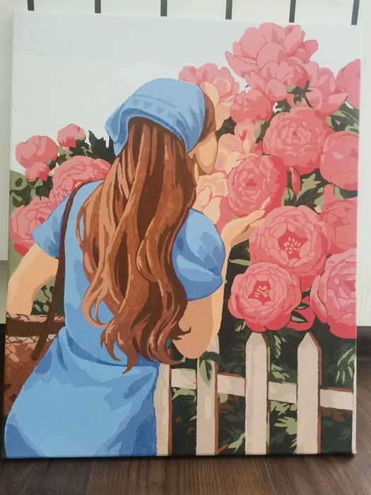 Картина за номерами "Ароматні півонії" намальована