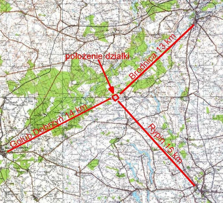 Działka budowlana Radziki Duże przy lesie