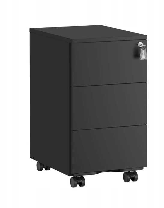 SONGMICS Mobilna szafka na dokumenty z 3 szufladami zamykany