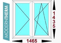Okna PCV 1465 x 1435 O34 Moderntherm typowe wymiary od ręki