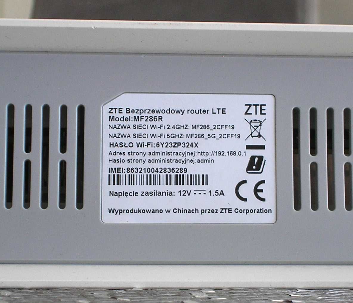 Router 4G, Lte - ZTE 286R bez simlocka