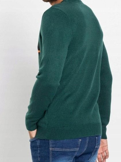 B.P.C sweter męski zielony świąteczny wzór bałwanka 3XL.