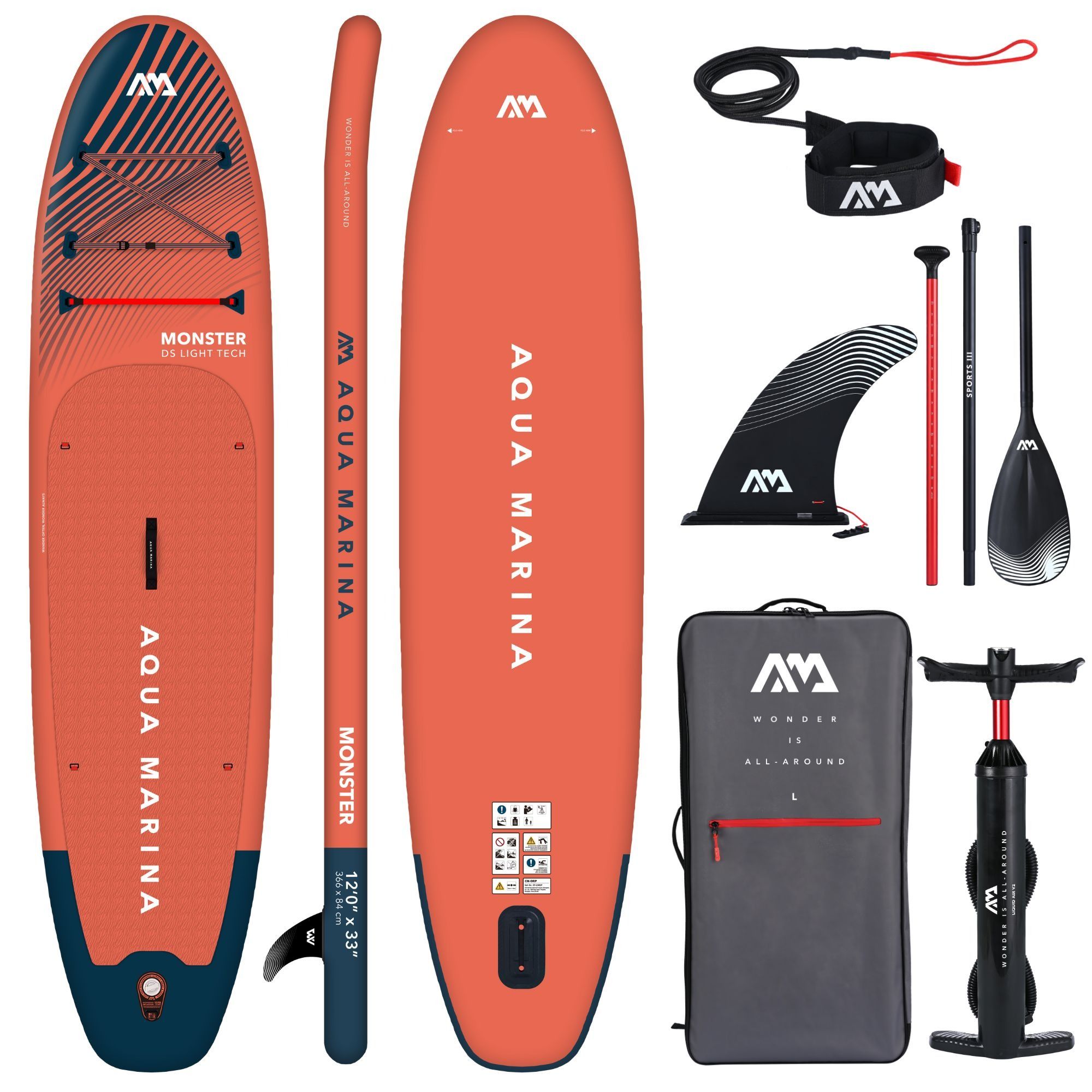 Deska SUP Aqua Marina Monster (366cm - 390l) BT-23MOP GWARANCJA FV