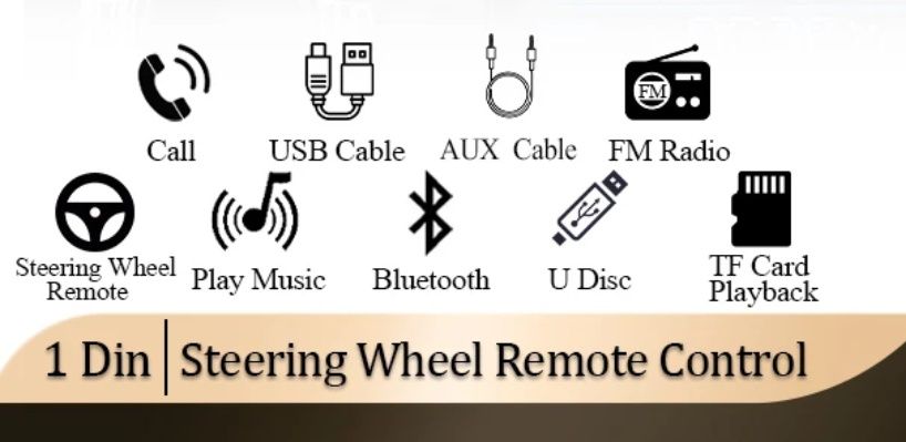 Radio samochodowe 1din Bluetooth, AUX, USB, FM