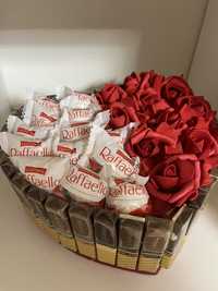Box prezentowy kwiaty plus czekoladki