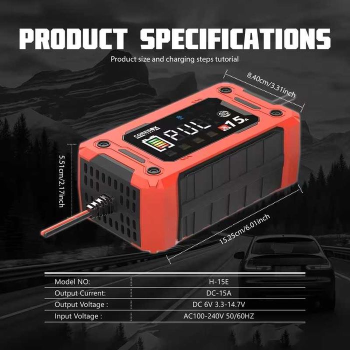 Зарядное устройство автомобильное Corebox 12V 15А