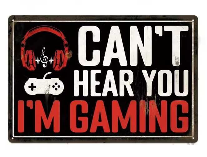 Nowa tabliczka vintage Gaming