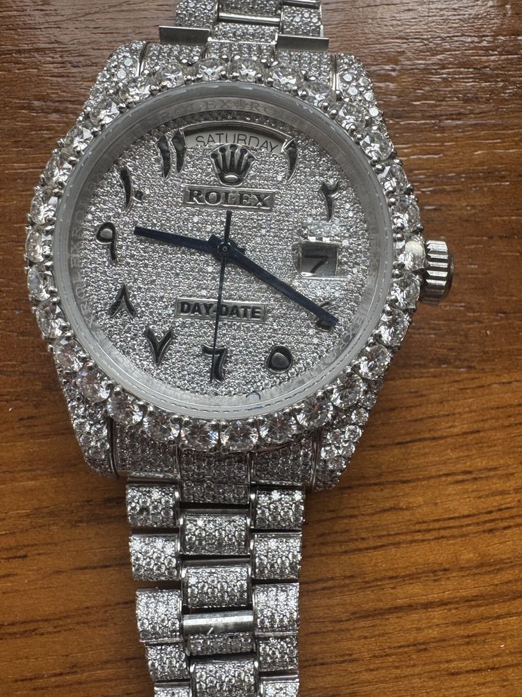 Iced Out Rolex Day-Date + Papiery i diamond tester