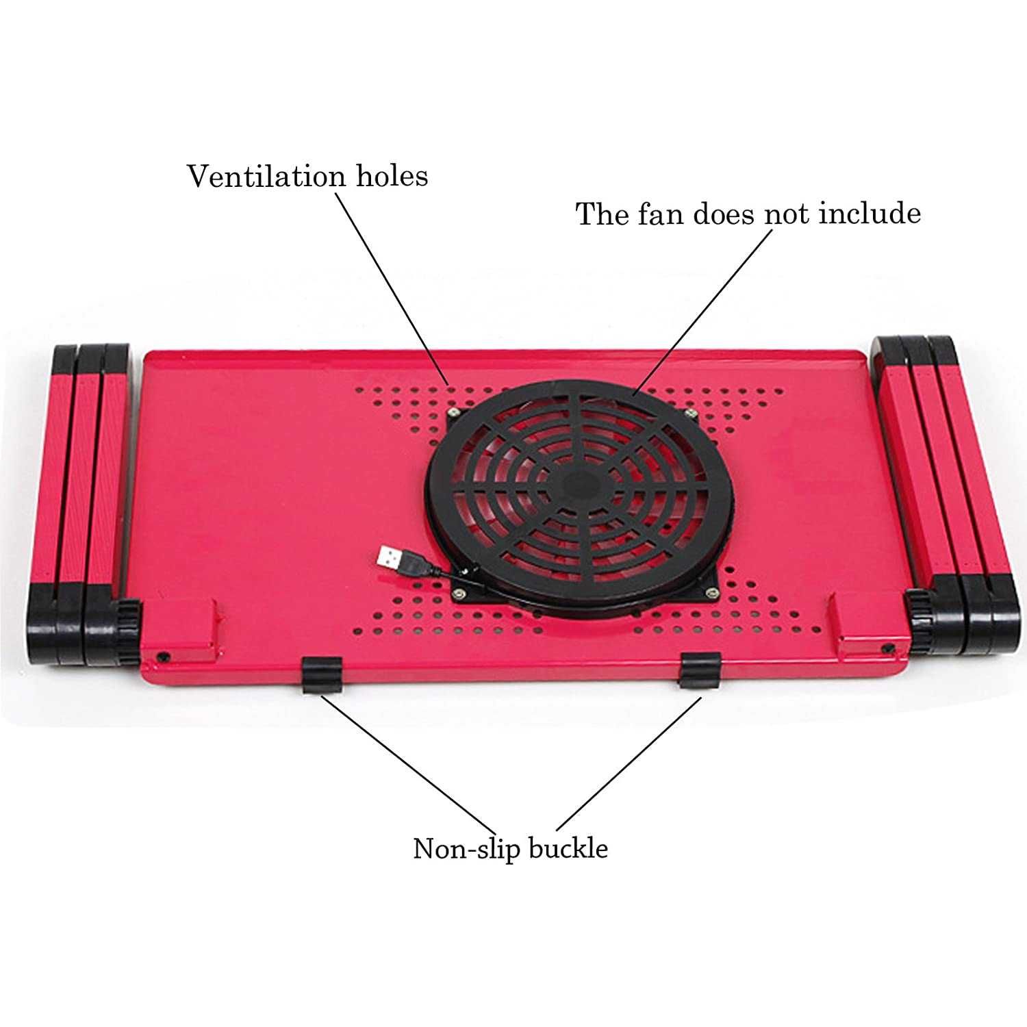 stolik składany pod komputer laptopa aluminiowy do łóżka wentylator