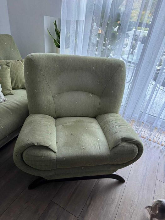 zestaw łóżko, kanapa, sofa rozkładana do spania fotel  kolor zielony