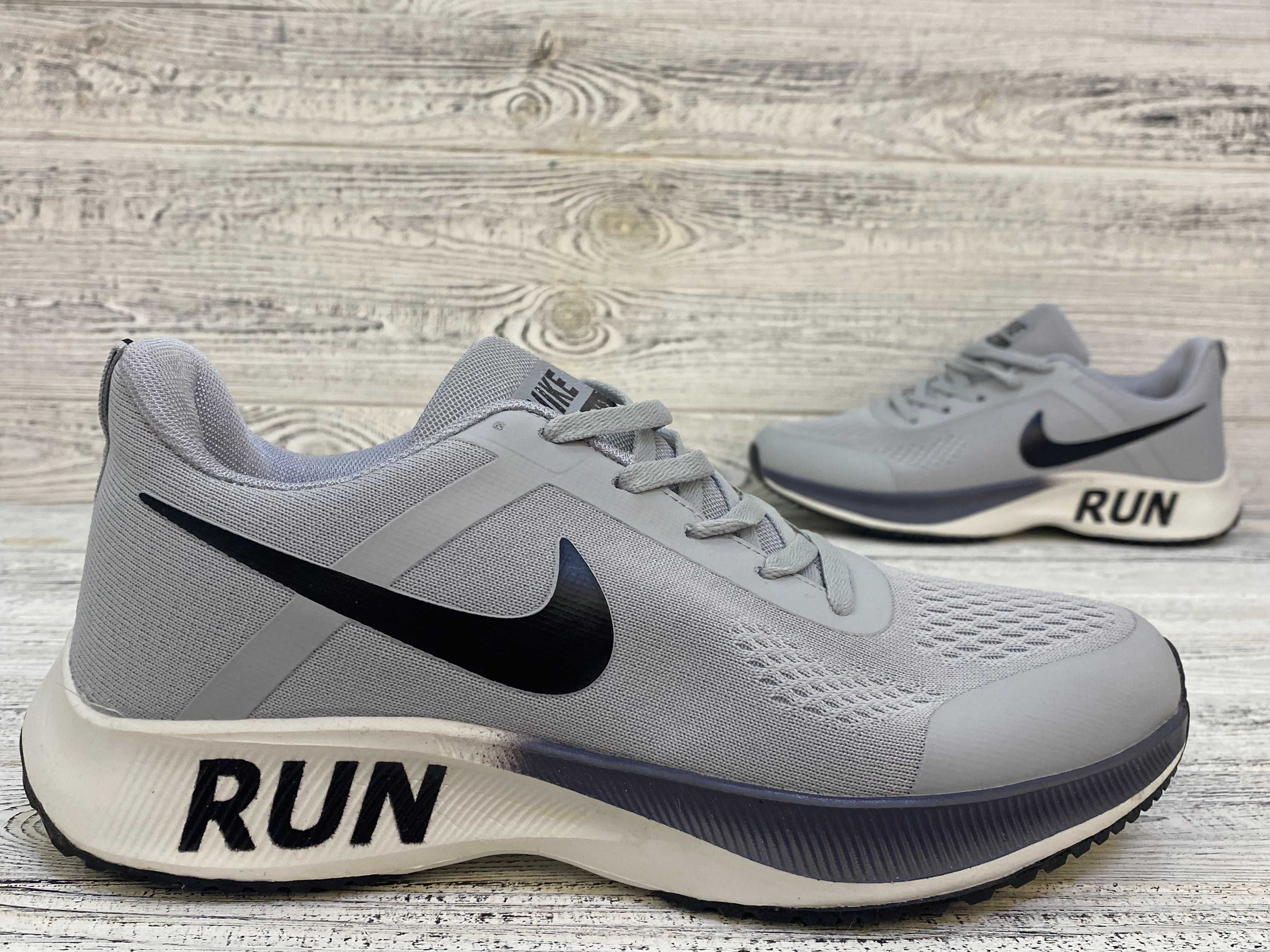Летние кроссовки Nike Air Run Весна-Лето. Сетка + Текстиль. Цвет Серый