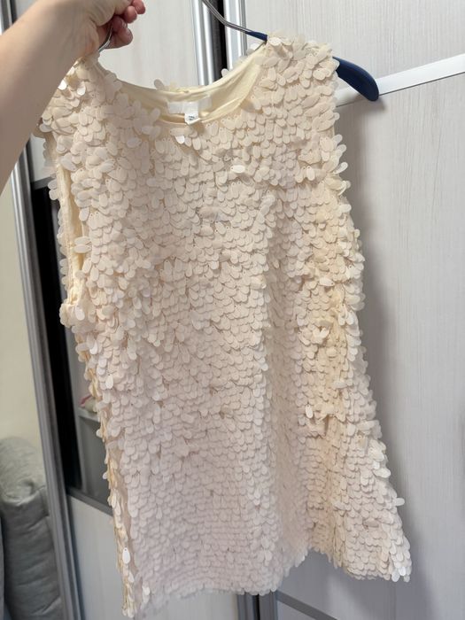 Блуза топ майка H&M в пайетках святкова блуза в паєтках лелітки