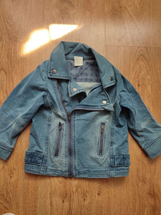 Kurtka kurteczka katana katanka ramoneska jeans dżins miękki H&M 74