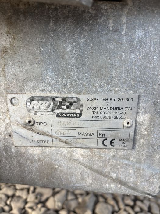 Оприскувач Projet Sprayers 600 літрів 8 метрів захват на гідро насосі