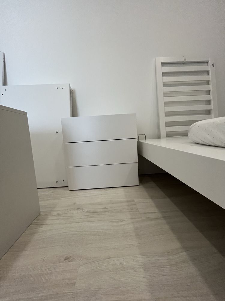 Berço convertível com cama extra/gavetas (70x140 cm) branco