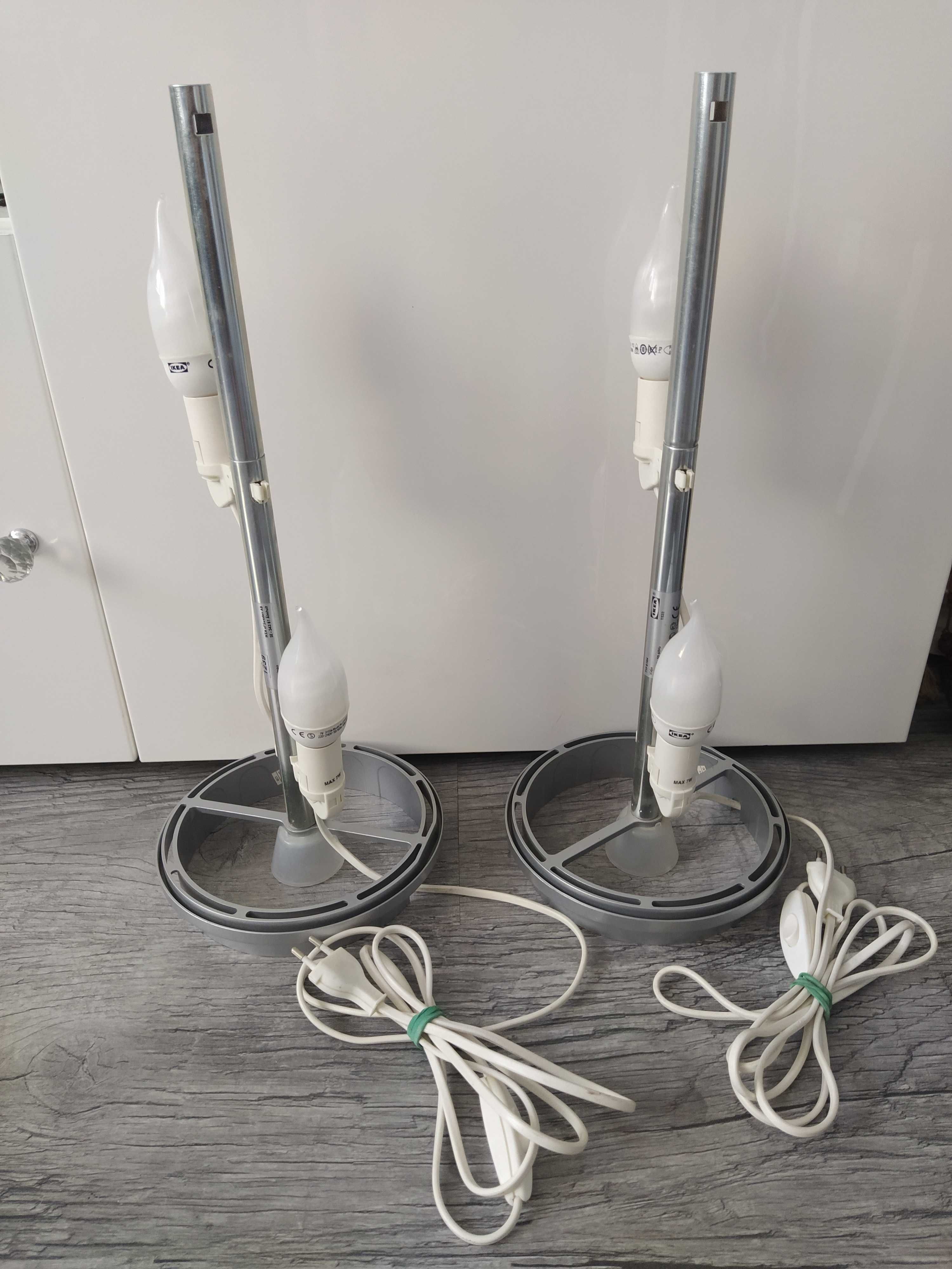 Lampa stołowa biało szara tuba IKEA VIDJA 48cm x 2szt.
