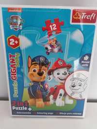 Nowe puzzle 2 w 1 kolorowanka Psi Patrol Trefl