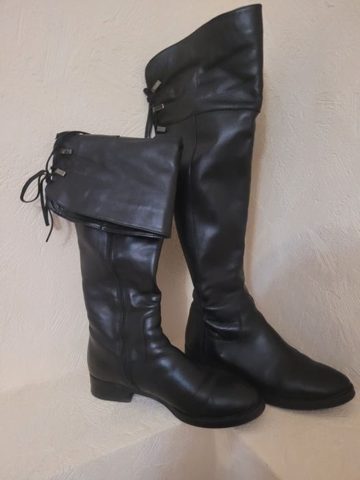 Шкіряні ботфорди