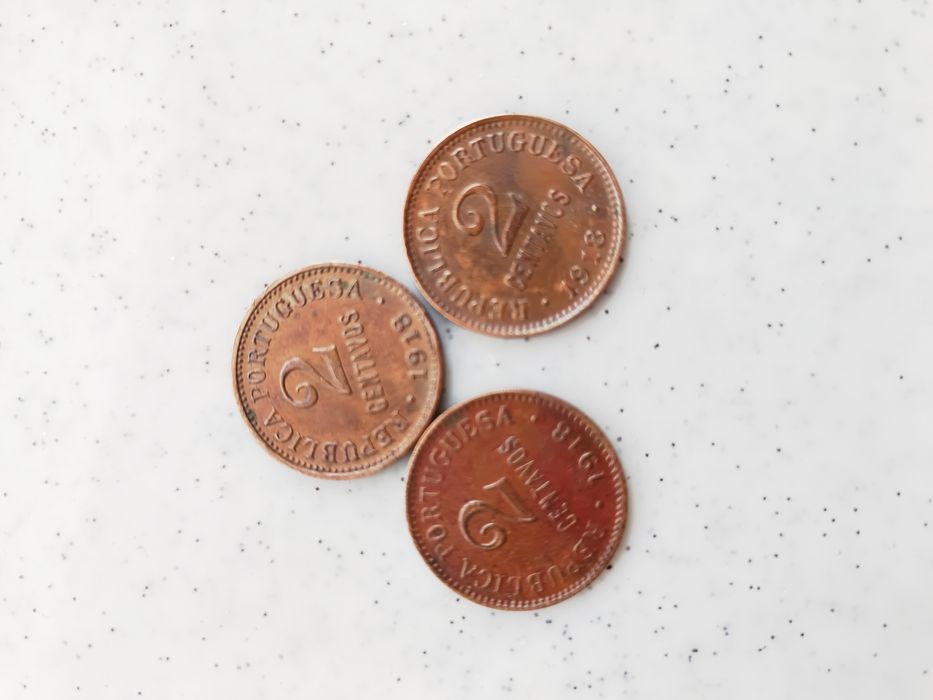 3 Moedas de 2 centavos 1918