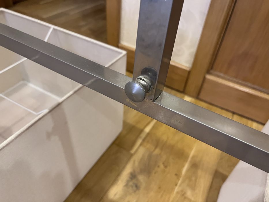 Candeiro sala em inox com dois abajur