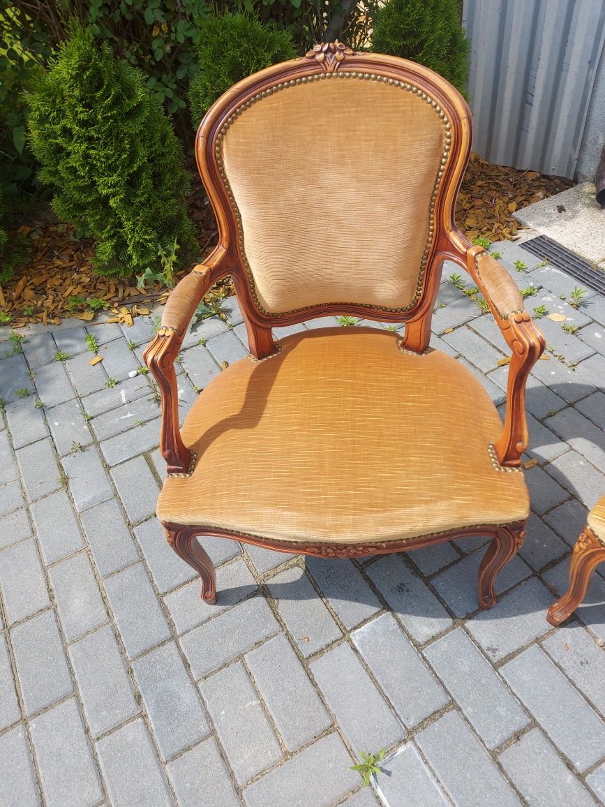 Zestaw sofa + 2 fotele Ludwikowskie