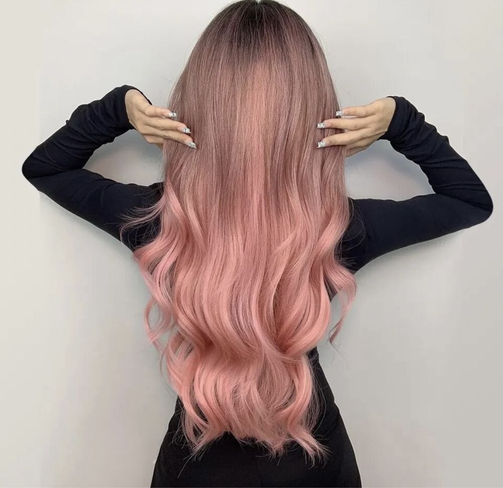 Парик розовый, исскуственные волосы