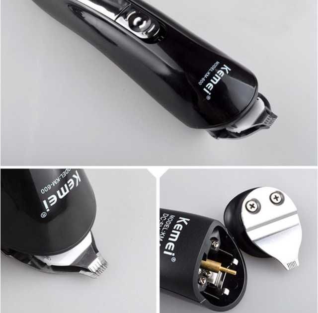 Машинка для стрижки волосся Kemei KM-600 акумуляторна з підставкою