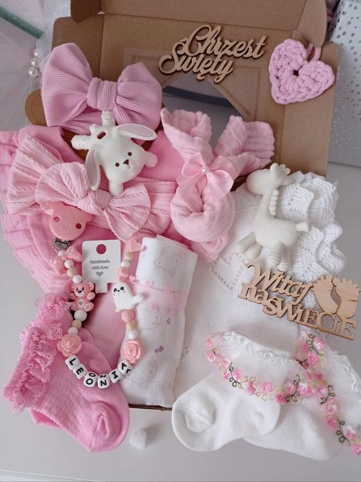 Zestaw prezentowy dla niemowlaka prezent babyshower narodziny chrzest