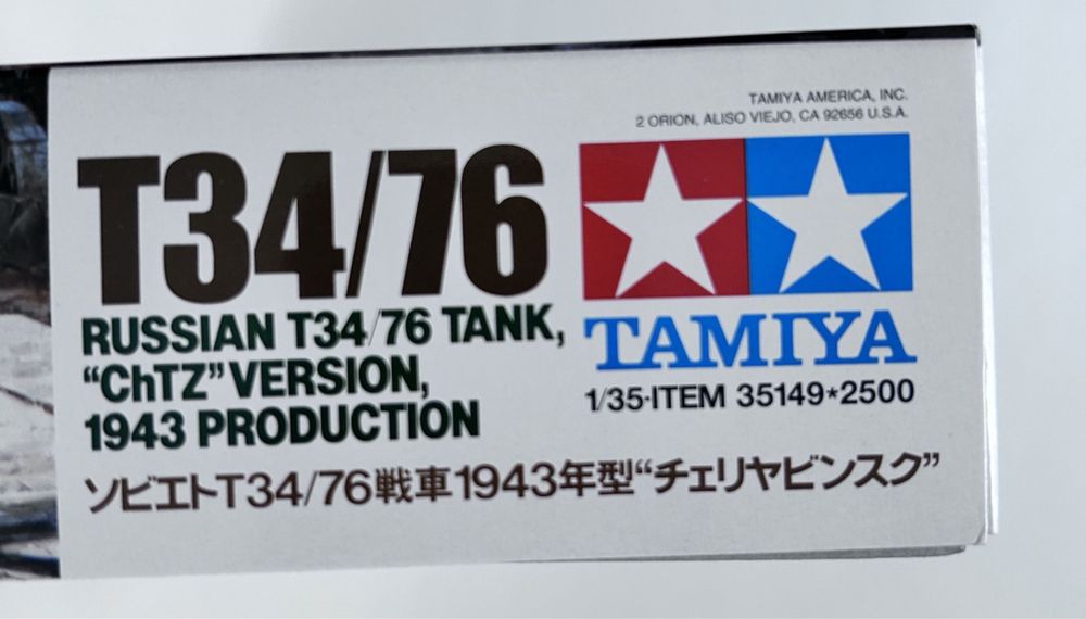 Czołg T34/76 model do sklejania Tamiya 35149